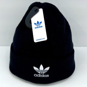 ADIDAS, WOMEN’S BLACK BEANIE,ONE SIZE FITS ALL, WARM & COMFORTABLE, DOUBLE LINED